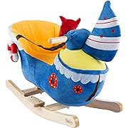 Photo 1 of Happy Trails Boat Rocker Toy-Kids Ride On Soft Fabric Covered Wooden Rocking Ship-Neutral Design for Any Nursery-Fun for Toddler Boys and Girls