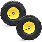 Photo 1 of (2 Pack) AR-PRO Exact Replacement 15" x 6.00-6" Front Tire and Wheel Assemblies for John Deere Riding Mowers - Compatible with John Deere 100 and D100 Series - 3” Centered Hub and 3/4” Bushings