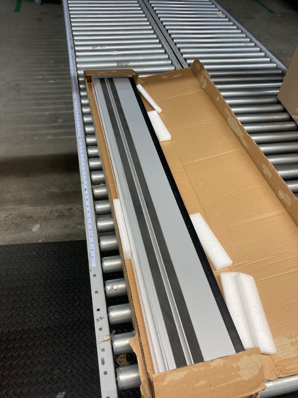 Photo 2 of 110" Plunge Track Saws Guide Rail for Makita Festool, Includes 2 PCS 55" Aluminum Extruded Guided Rails and 2 Guide Rail Connectors for Woodworking Longer Cuts, Sliver 110"=2 PCSX 55" Sliver