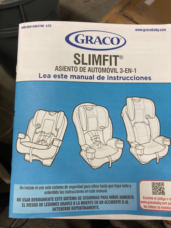 Photo 2 of Graco SlimFit 3 in 1 Car Seat, Slim & Comfy Design Saves Space in Your Back Seat, Annabelle, 1 Count (Pack of 1) SlimFit Annabelle