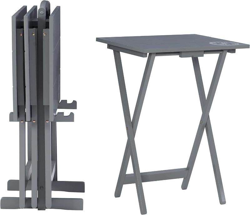 Photo 1 of Linon Home Décor SAMM TV, Gray Tray Table Set,
