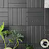 Photo 1 of 12in.W x12in.L Outdoor Patio Striped Pattern Square Plastic PVC Interlocking Flooring Deck Tiles(Pack of 27Tiles)in Gray
