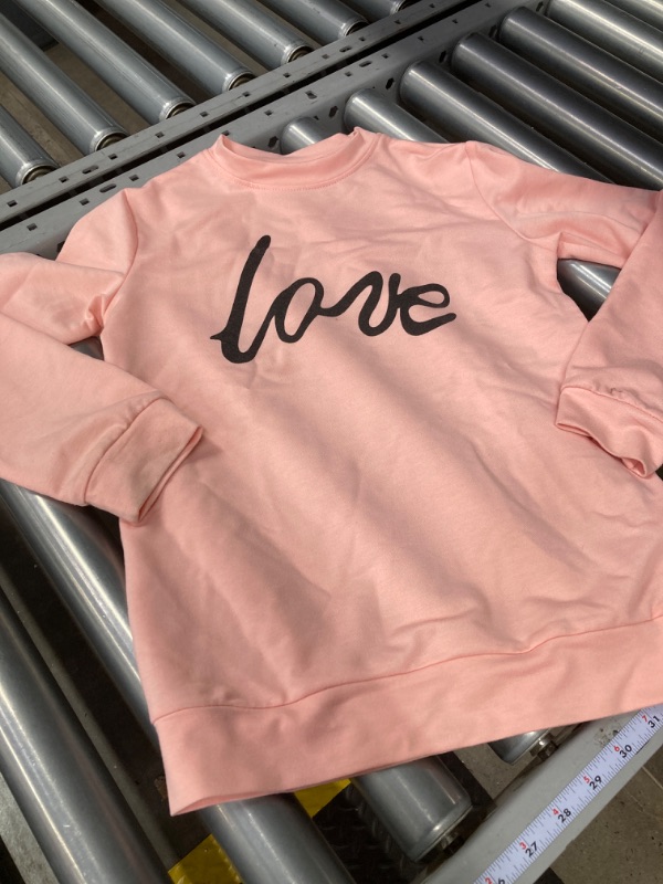 Photo 3 of PopReal Mommy and Me Outfits Love Heart Valentine's Day Shirt Long Sleeve Pullover Sweatshirt ONLY LITTLE GIRL LOVE SHIRT