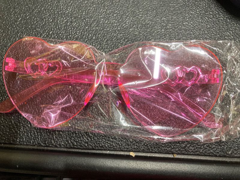 Photo 2 of 4PCS Heart Shaped Sunglasses Candy Color Heart Glasses Heart Sunglasses for Bachelorette Birthday Party Favor 2-4pc Pink