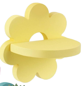 Photo 1 of 2 Pcs Daisy Flower Plant Wall Shelf Kawaii Small Floating Shelves Cute Shelf Decor Boho Hanging Shelf for Girls Bedroom Bathroom Living Room Nursery, Yellow