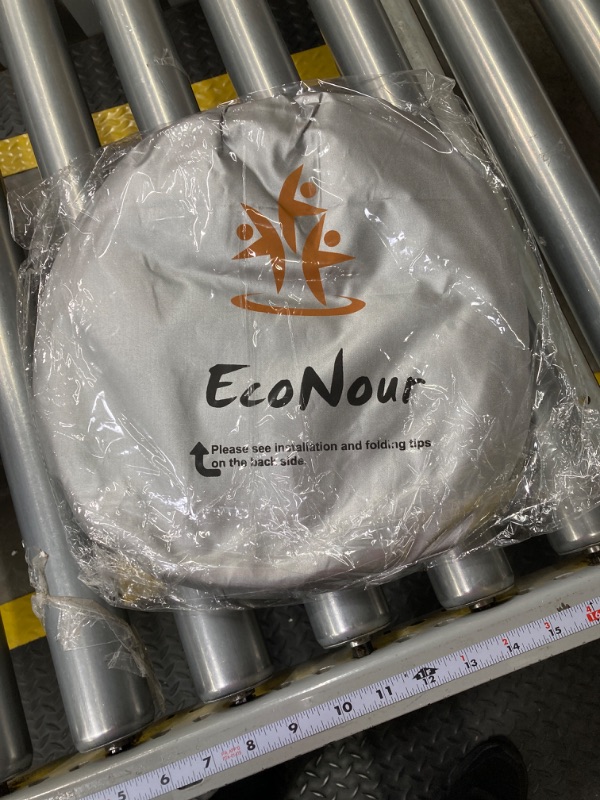 Photo 3 of EcoNour Tesla Model 3 Windshield Sunshade | 240T Polyester for Tesla Model Y Sunshade | Windshield Visor with Superior UV Protection for Tesla Windshield Sunshade | Tesla Accessories for Summer Windshield Model 3/Y