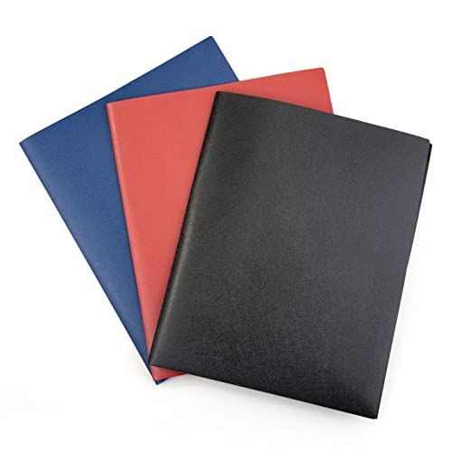 Photo 1 of 2 PACK! Mintra Poly Pocket Folders 3pk - Heavy Duty (Black/Blue/Red)