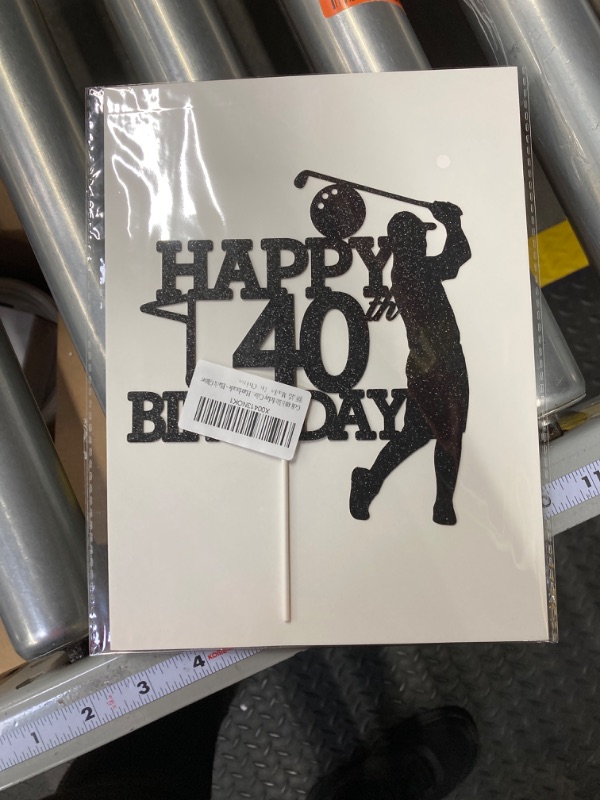 Photo 1 of Grad ?ao, Golf 40th Birthday Cake Topper for Man Sports Theme Decoration , Funny 40 Year Fabulous and Happy Forty Party , Handmade (Black?, Black Glitter
