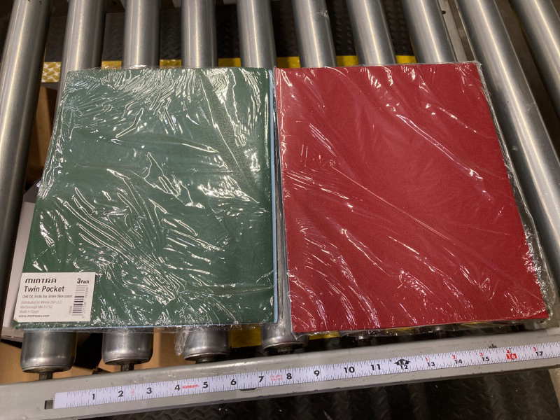 Photo 2 of 2 PACK! Mintra Poly Pocket Folders 3pk - Heavy Duty (Chili Oil/Arctic Ice/Green Olive)