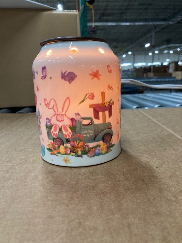 Photo 3 of Easter Decor Wax Warmer, Bunny Truck Cross Easter Eggs Decorations for Home, Women Gifts, Spring Ceramic Melt Warmer for Scented Wax Oil Candle, Electric Scentsy Warmer for Livingroom Kitchen Bathroom Green Truck 4"L x 3"W x 5"H