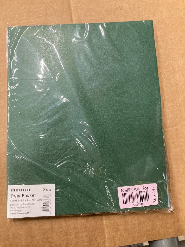 Photo 2 of Mintra Poly Pocket Folders 3pk - Heavy Duty (Chili Oil/Arctic Ice/Green Olive)