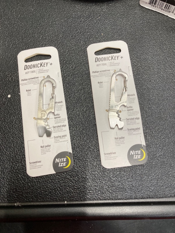 Photo 2 of 2 PACK! Nite Ize KMTSE-11-R3 DoohicKey Keychain Multi Tool, 1 Count (Pack of 1), Stainless Steel
