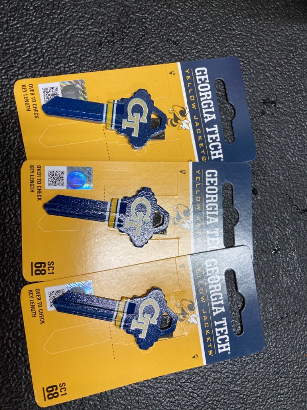 Photo 2 of 3 PACK! HILLMAN NCAA Georgia Tech House/Office Key Blank 68 SC1 Single For Schlage Locks