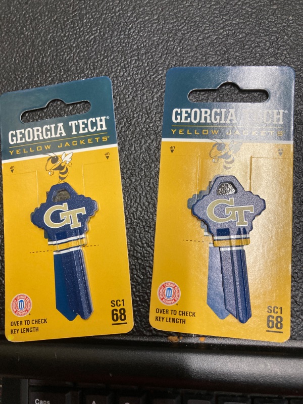 Photo 2 of 2 PACK! HILLMAN NCAA Georgia Tech House/Office Key Blank 68 SC1 Single For Schlage Locks