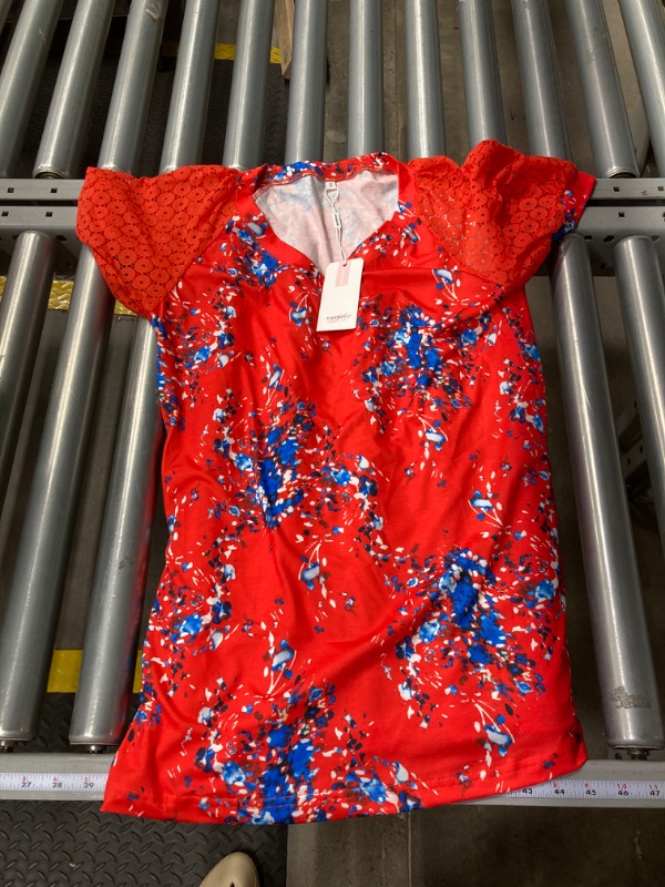 Photo 1 of Womens Tops V Neck Summer Petal Sleeve Casual Tshirts