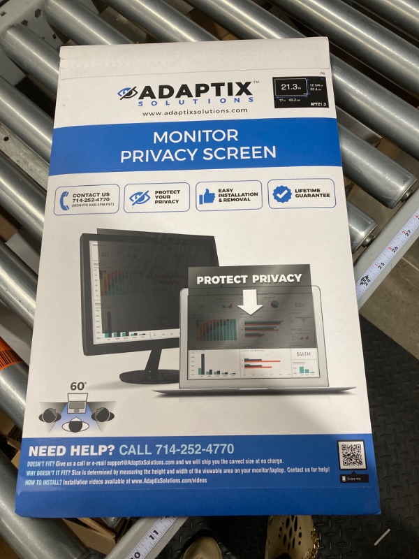 Photo 2 of ADAPTIX MONITOR PRIVACY SCREEN 21.3” – INFO PROTECTION FOR DESKTOP COMPUTER SECURITY – ANTI-GLARE, ANTI-SCRATCH, BLOCKS 96% UV – MATTE OR GLOSS FINISH PRIVACY FILTER PROTECTOR – 4:3 (APF21.3)
