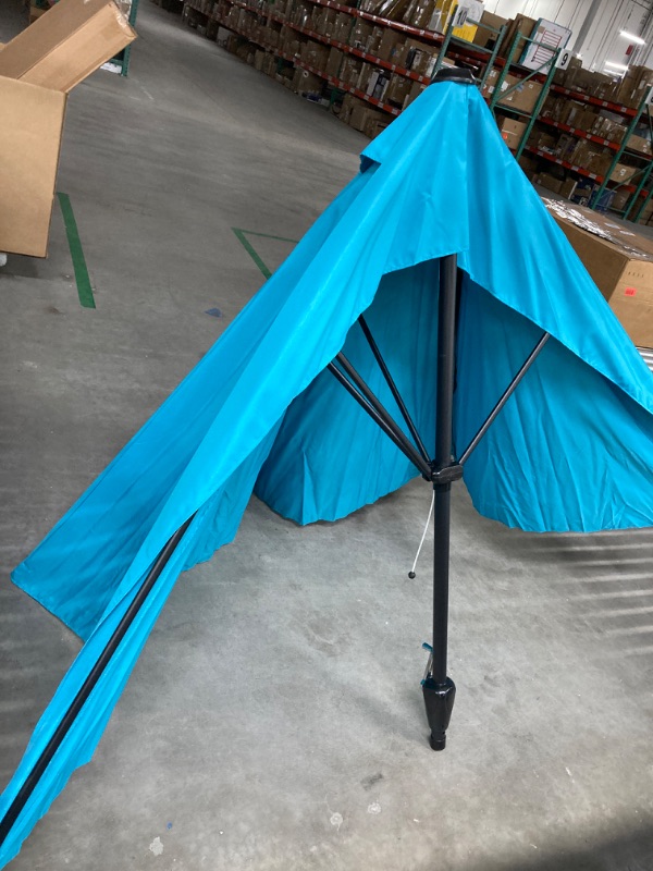 Photo 2 of ABCCANOPY Patio Half Umbrellas 11FT (Turquoise) 11FT Turquoise