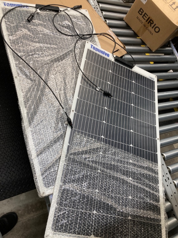 Photo 1 of 100W 12V Flexible Solar Panel 9BB Monocrystalline Cell 12 Volt Semi-Flexible for Marine RV Trailer Boat Cabin Van Car Uneven Surfaces 12V Battery Charge (2PCS) 200W Flexible