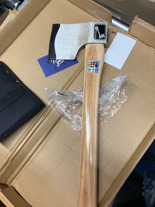 Photo 2 of Queen of Hearts Throwing Axe: World Axe Throwing League Premium Competition Throwing Axe, WATL Throwing Hatchet with Round Hickory Wooden Handle (Round Handle)