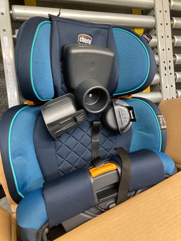 Photo 2 of Chicco KidFit Zip Plus 2-in-1 Belt-Positioning Booster Car Seat, Backless and High Back Booster Seat, For children aged 4 years and up and 40-100 lbs. | Seascape/Blue
