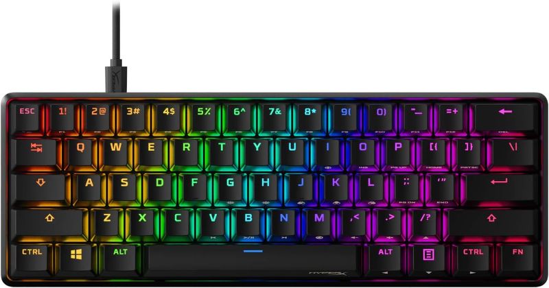 Photo 2 of HyperX Alloy Origins 60 - Mechanical Gaming Keyboard, Ultra Compact 60% Form Factor, Double Shot PBT Keycaps, RGB LED Backlit, NGENUITY Software Compatible - Linear HyperX Red Switch,Black
