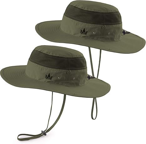 Photo 1 of The Friendly Swede Sun Hats for Men and Women, UPF 50+ Fishing Boonie Hat for Safari and Summer,Wide Brim Bucket Hat (2 Pack) One Size Light Grey
