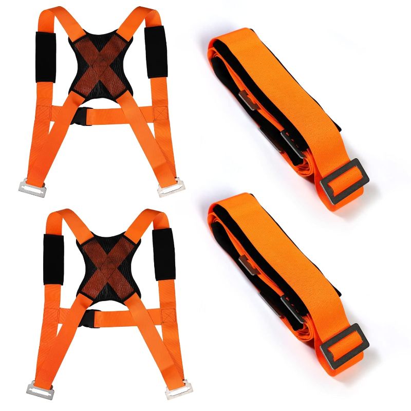 Photo 1 of KUNHEHO Moving Straps 2-Person Shoulder Lifting and Moving System for Appliances, Furniture, Mattresses or Heavy Objects up to 800 Pounds, Orange https://a.co/d/0LKjykO