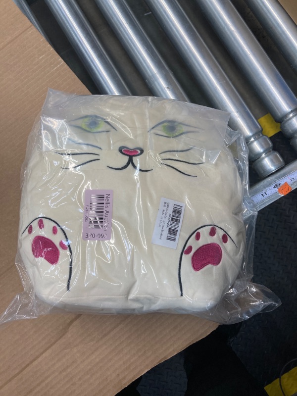 Photo 2 of 12in Cute Cat Plush Pillow, Cat Stuffed Animal Pillow, Great for Home Decor and as a Gift Idea for Children and Friends (Rice White)