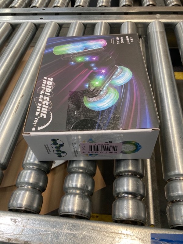 Photo 1 of Remote Control Car for Boys 8-12, 2.4GHz LED Fast RC Stunt Car, 4WD Double Side 360° Rotating RC Truck with Rechargeable Battery yellow