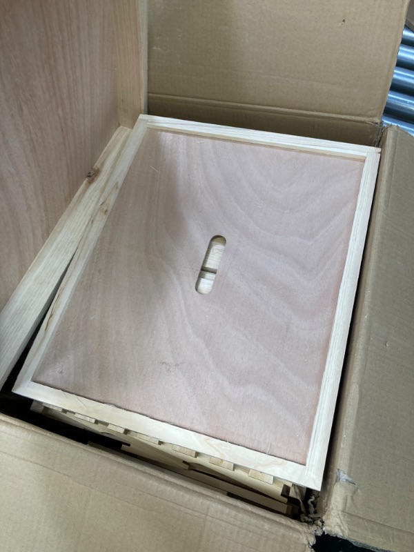 Photo 1 of BeeCastle 10 Frame Langstroth Bee Hive, Beehive Starter Kit for Beginners with Beehive Frames and Waxed Foundation (1 Deep Box & 1 Medium Box) 2-Layer