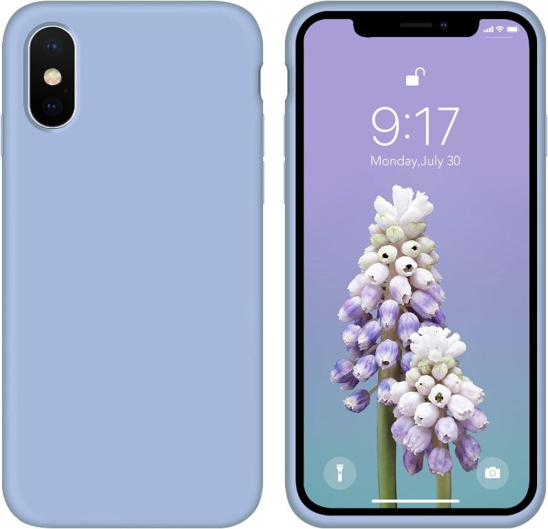 Photo 1 of *BUNDLE ITEMS* Designed for iPhone Xs Max Case, Silicone Phone Case Full Covered Shockproof Ultra Slim Cover Phone Cases, Soft Anti-Scratch Microfiber Lining Inside,6.5 incn,Lavender Gray