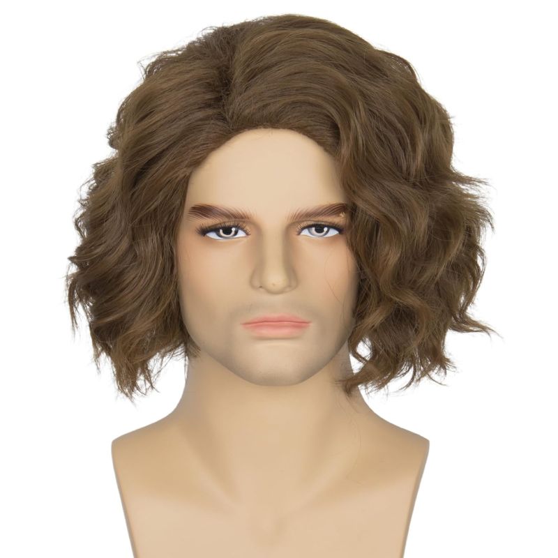 Photo 1 of Miss U Hair Short Wavy Men Wig Flax Green-haired Wig Party Cosplay Costume Wig for Halloween