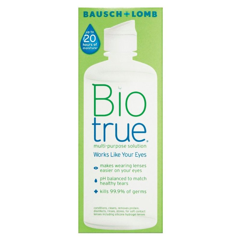 Photo 1 of Biotrue Contact Lens Solution, Multi-Purpose Solution for Soft Contact Lenses, Lens Case Included, 10 FL OZ