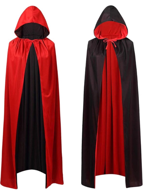 Photo 1 of *BUNDLE ITEMS 2 PACK* HomeMall Unisex Halloween Black Red Reversible Hooded Cloak, Vampire Witch Capes Magician Costume for Halloween costume party