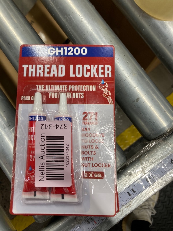 Photo 2 of 2 Pack Thread Lock. 271 and 242 Medium and Strong Strength Locktight for Nuts, Bolts, Fasteners and Metals. Lock Tight Thread Locker with Stable and Consistent Performance (6gx2)