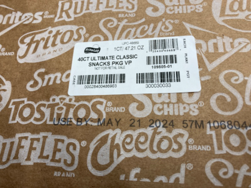 Photo 1 of *EXP MAY 21 2024* Frito Lay Ultimate Classic Snacks Package, Variety Assortment of Chips, Cookies, Crackers, & Nuts, (Pack of 40) (Packaging May Vary) Classic Snack Pack 1 Count (Pack of 1)