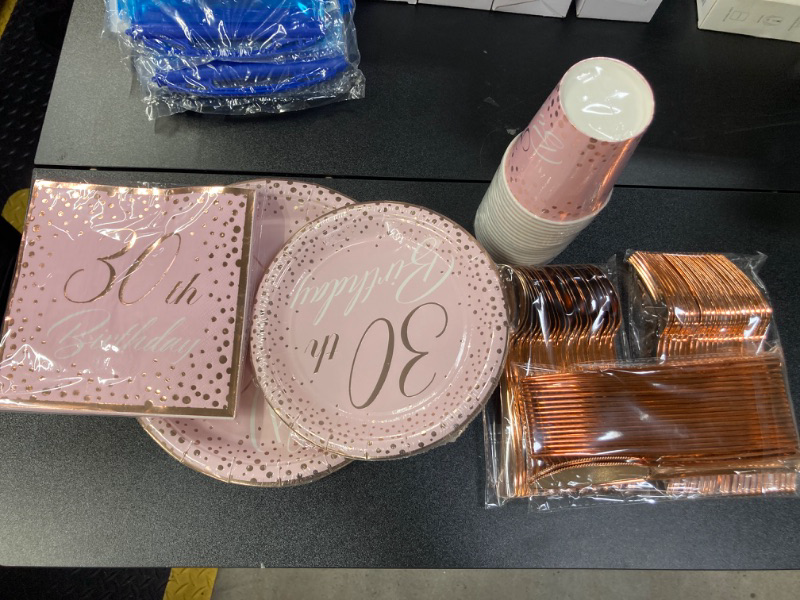 Photo 2 of 120 Pcs Rose Gold 30TH Birthday Party Supplies Set With Plates, Napkins, Cups, Knife, Spoon, Serves 20. 30TH Birthday Decorations For Her Or Him

*** FOR 30TH BIRTHDAY***