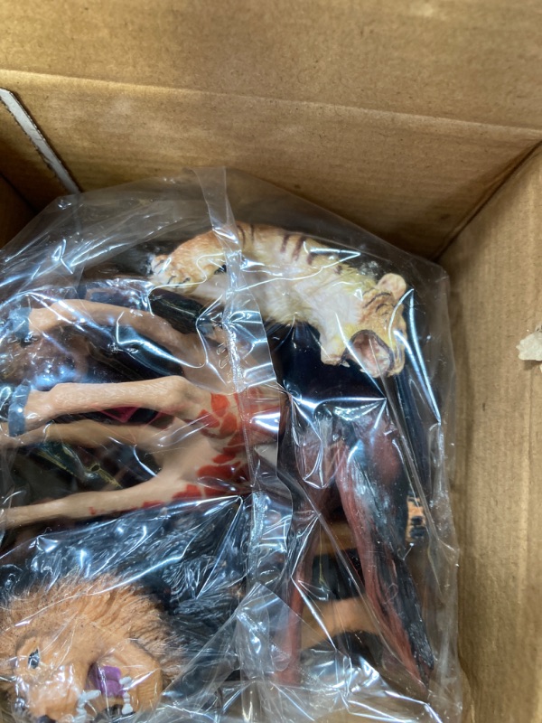 Photo 1 of Safari Animals Figures Toys with Name Tags,12 PCS Realistic Jumbo Wild Zoo Animals Figurines Large Plastic African Jungle Animals Playset for Kids