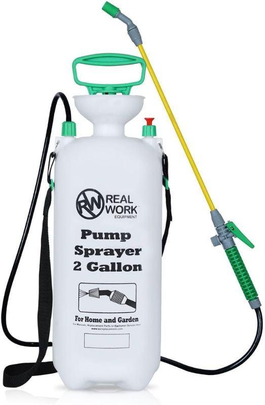 Photo 1 of 2-Gallon Handheld Tank Sprayer with Easy-Carry Shoulder Strap for Lawn, Garden, Yard, in Translucent White by RealWork https://a.co/d/fbMOtQT