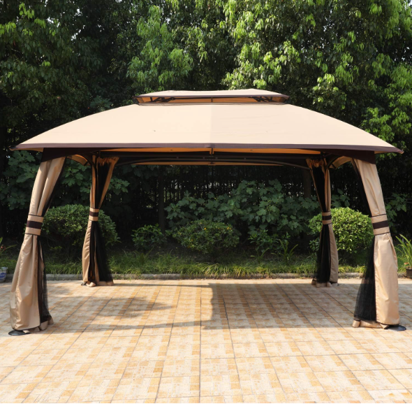 Photo 1 of ***(NO INSTRUCTIONS INCLUDED)***
***(MIGHT HAVE TO LOOK UP INSTRUCTIONS)***
ABCCANOPY 10x13 Outdoor Gazebo - Patio Gazebos with Mosquito Netting and Double Roof for Backyard, Garden or Lawn (Khaki)