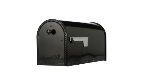 Photo 1 of Architectural Mailboxes Edwards Large Steel Post Mount Mailbox Black Model #EM160BAM