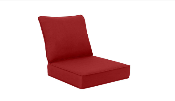 Photo 1 of 24 in. X 24 in. Two Piece Deep Seating Outdoor Lounge Chair Cushion in Chili