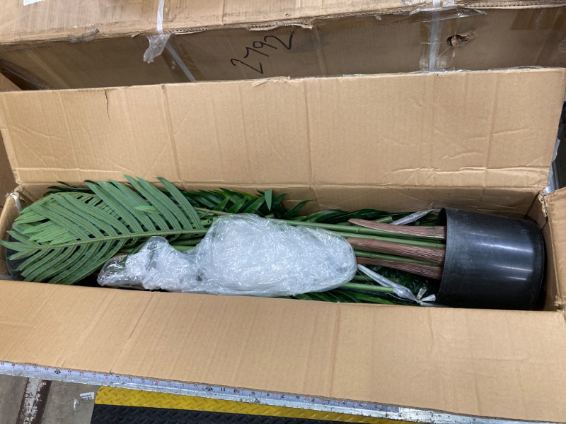 Photo 1 of AnTing Artificial Areca Palm Plant Faux Tropical Tree 4FT, Fake Palm Tree Indoor Decor with 9Trunks for Home Office Garden Hotel Decor Gift?2pack? 4ft Areca Palm Plant 2Pack