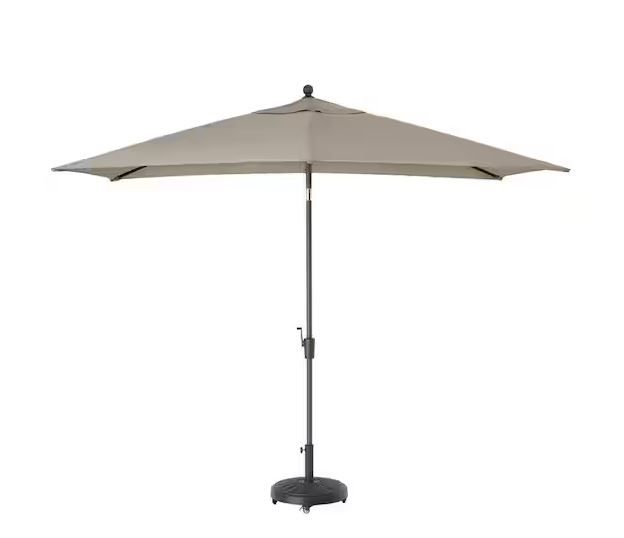 Photo 1 of 6.5 ft. x 10 ft. Aluminum Market Tilt Patio Umbrella in Riverbed