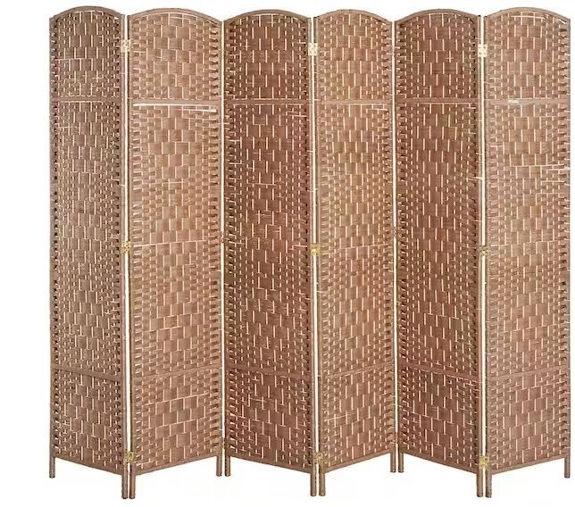 Photo 1 of 
6 ft. Tall Wicker Weave 6 Panel Room Divider Privacy Screen - Natural