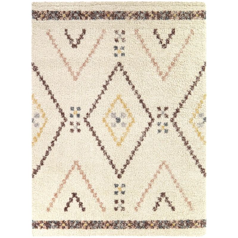 Photo 1 of Balta Culver Southwestern Diamond Shag Area Rug Wine 7 10 X 10 8 X 10 Yellow Blue Cream