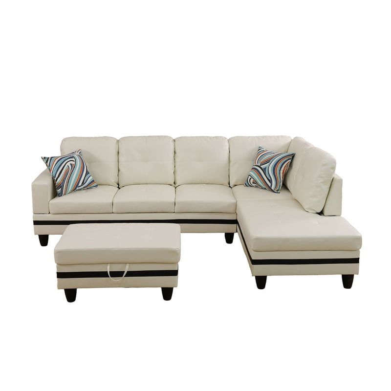 Photo 1 of ***RIGHT CHAISE ONLY*** Lifestyle Furniture Biscuits Right-Facing Sectional & Ottoman in White.
