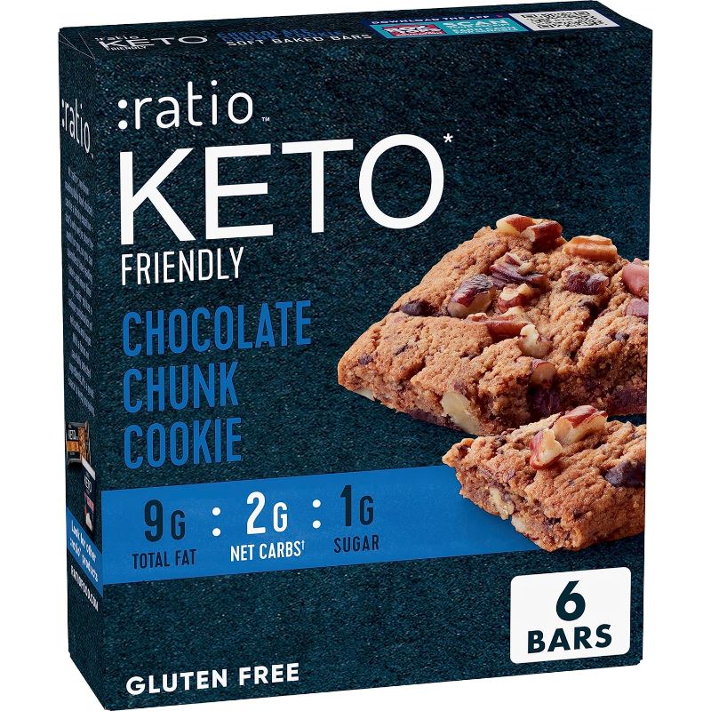 Photo 1 of *PACK OF 2* Ratio Soft Baked Bars, Chocolate Chunk Cookie, 1g Sugar, Keto Friendly, 5.34 OZ 