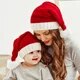 Photo 1 of 2024 Knitted Christmas Hat Cute Pompom Adult Child Soft Beanie Santa Cap New Year Party Kids Gift Navidad Natal Noel Decoration