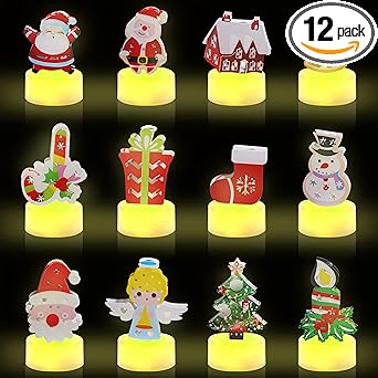 Photo 1 of YBB 12 Pack Christmas Candles Tea Lights, Flameless Battery Operated Xmas LED Candles Warm White for Christmas Centerpiece Table Fireplace Party Decoration